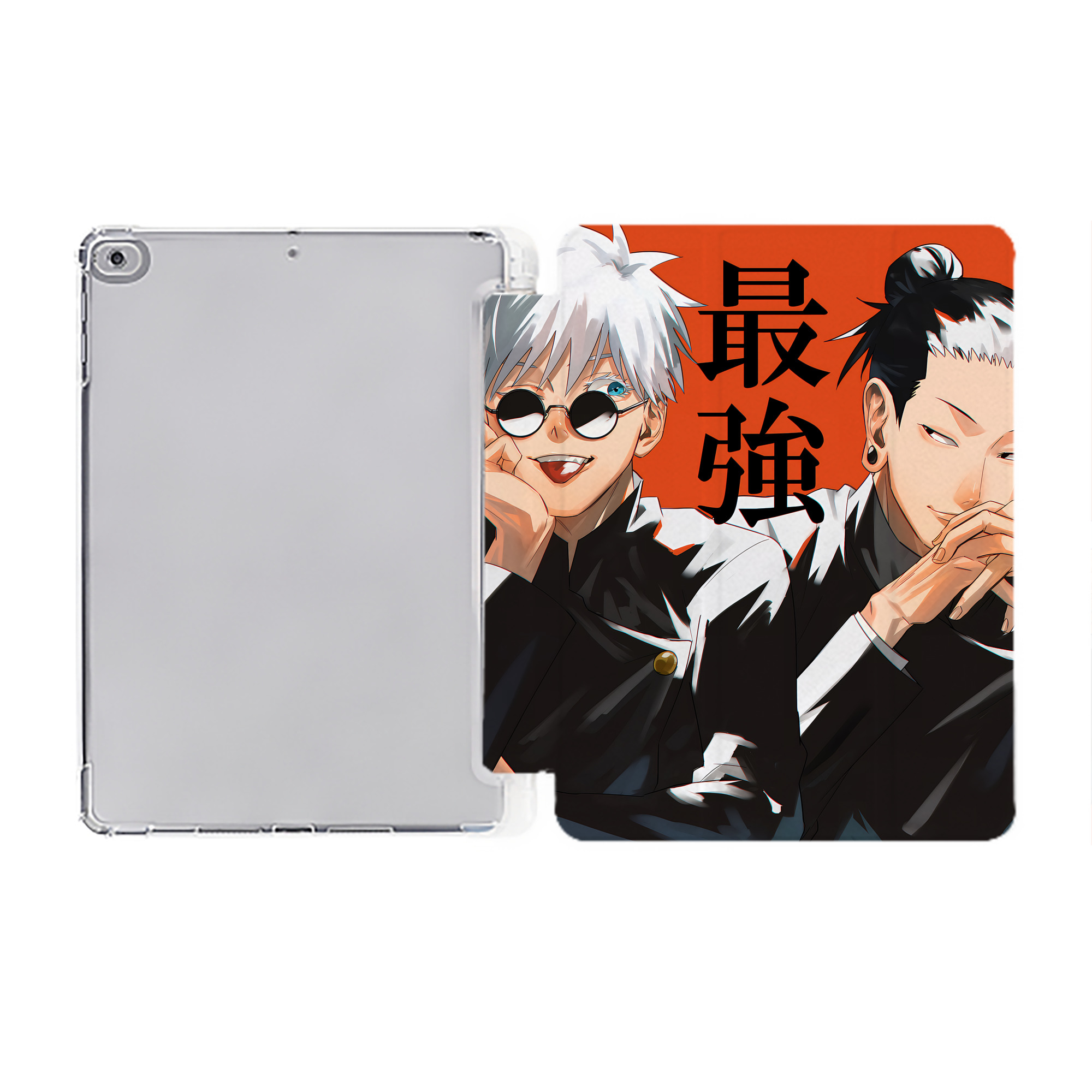 （画像用） 呪術廻戦 Jujutsu Kaisen IPad ケース ペン収納付き 三つ折りスタンド PUレザー×シリコン 対応機種9.5/10.5/10.9インチ